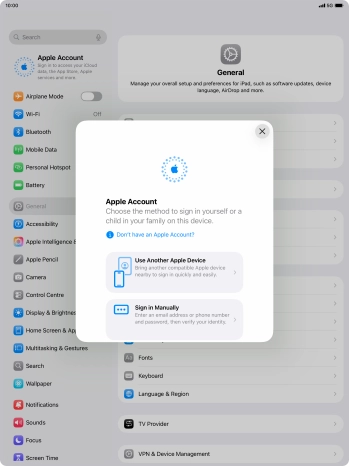 Press Sign in Manually.