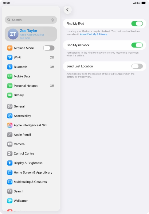 Press the indicator next to 