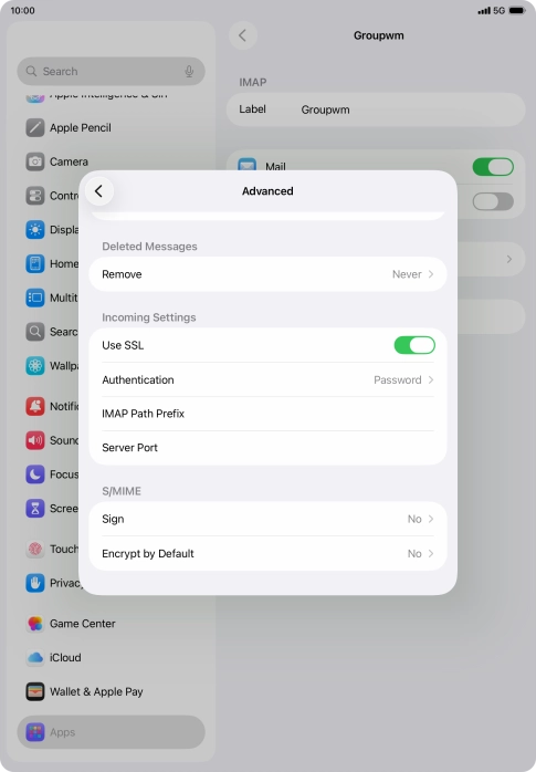 Press Authentication.