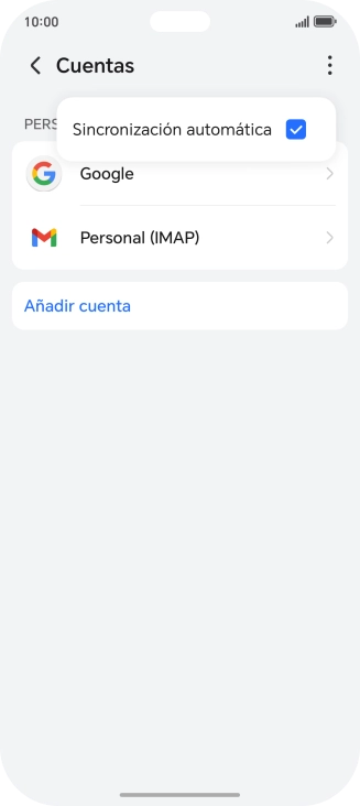 Pulsa Sincronización automática para activar o desactivar la función. Pulsa Sincronización automática para activar o desactivar la función.