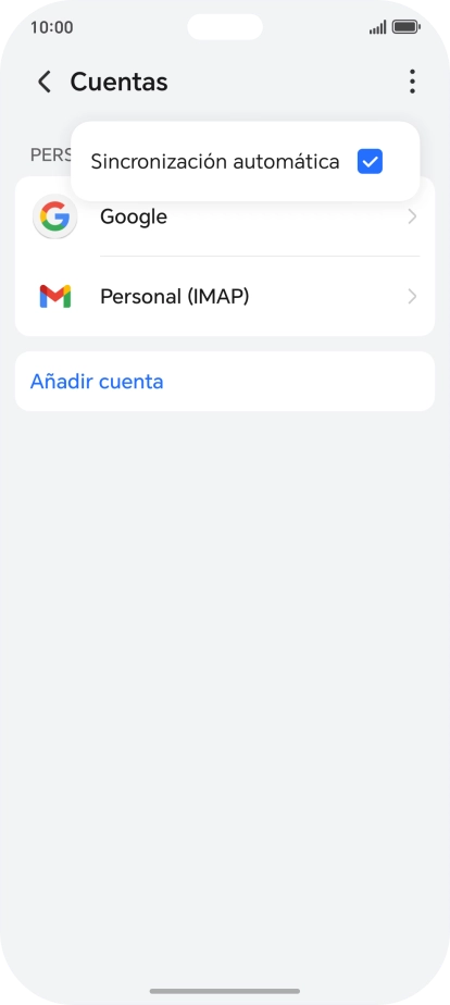 Pulsa Sincronización automática para activar o desactivar la función. Pulsa Sincronización automática para activar o desactivar la función.