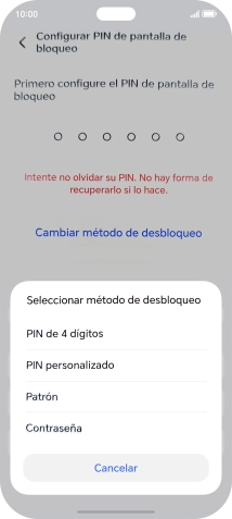 Pulsa el código de seguridad deseado y sigue las indicaciones de la pantalla para crear un código de seguridad del teléfono adicional. Pulsa el código de seguridad deseado y sigue las indicaciones de la pantalla para crear un código de seguridad del teléfono adicional.