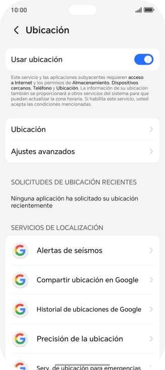 Pulsa Ubicación.
