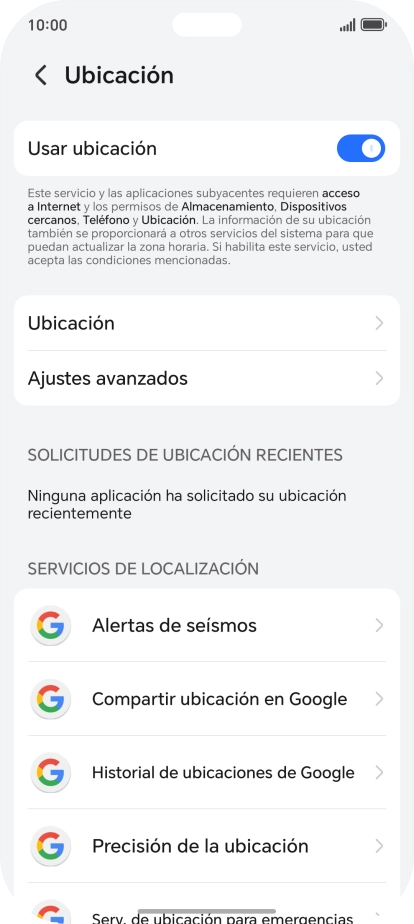 Pulsa Ubicación.