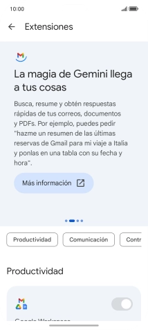 Pulsa el indicador junto a la extensión deseada para activar la función. Pulsa el indicador junto a la extensión deseada para activar la función.