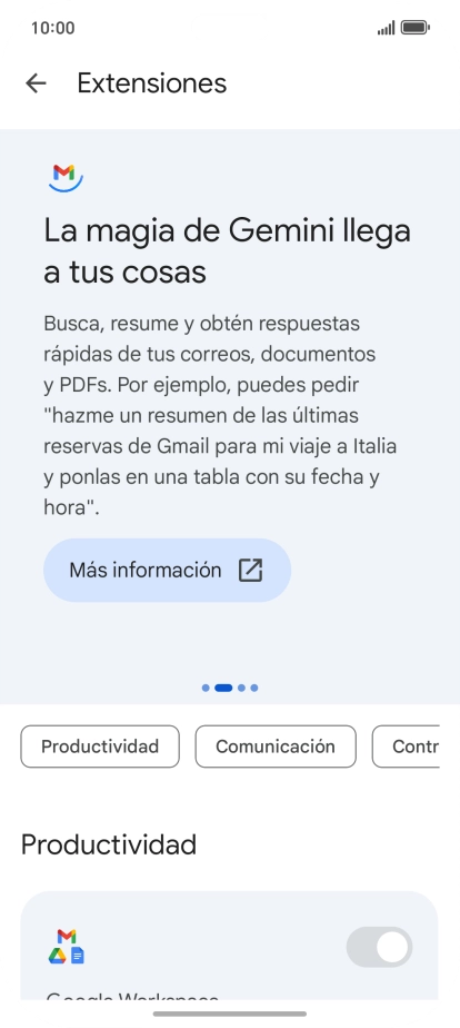 Pulsa el indicador junto a la extensión deseada para activar la función. Pulsa el indicador junto a la extensión deseada para activar la función.