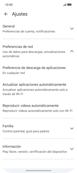Pulsa Actualizar aplicaciones automáticamente.