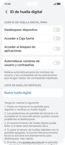 Pulsa Nueva huella digital. Pulsa Nueva huella digital.