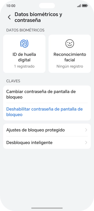 Pulsa Deshabilitar contraseña de pantalla de bloqueo e introduce el código de seguridad extra que has creado anteriormente. Pulsa Deshabilitar contraseña de pantalla de bloqueo e introduce el código de seguridad extra que has creado anteriormente.