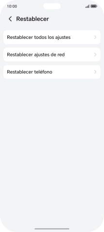 Pulsa Restablecer ajustes de red.
