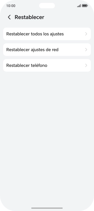 Pulsa Restablecer ajustes de red.
