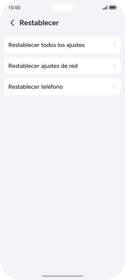 Pulsa Restablecer ajustes de red.