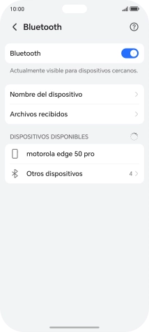 Pulsa el dispositivo Bluetooth deseado y sigue las indicaciones de la pantalla para vincular el dispositivo al teléfono.