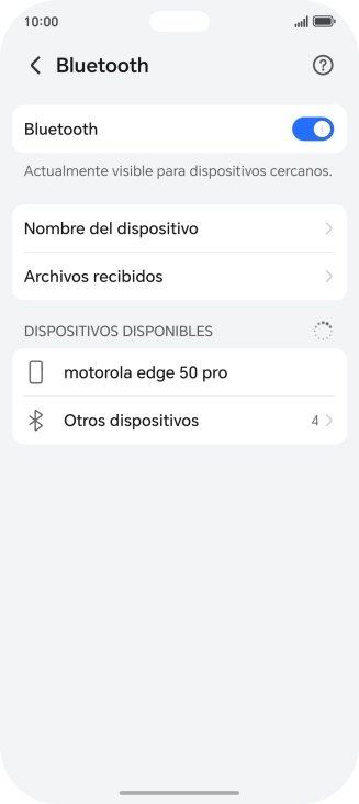 Pulsa el dispositivo Bluetooth deseado y sigue las indicaciones de la pantalla para vincular el dispositivo al teléfono.