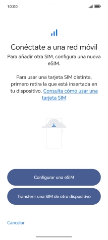 Pulsa Configurar una eSIM.