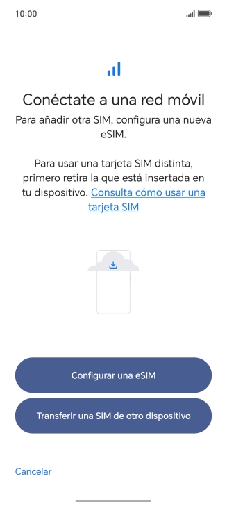 Pulsa Configurar una eSIM.