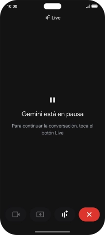 Para retomar la conversación, pulsa el icono de retomar conversación. Para retomar la conversación, pulsa el icono de retomar conversación.
