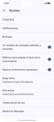 Pulsa Gemini en Mensajes. Pulsa Gemini en Mensajes.