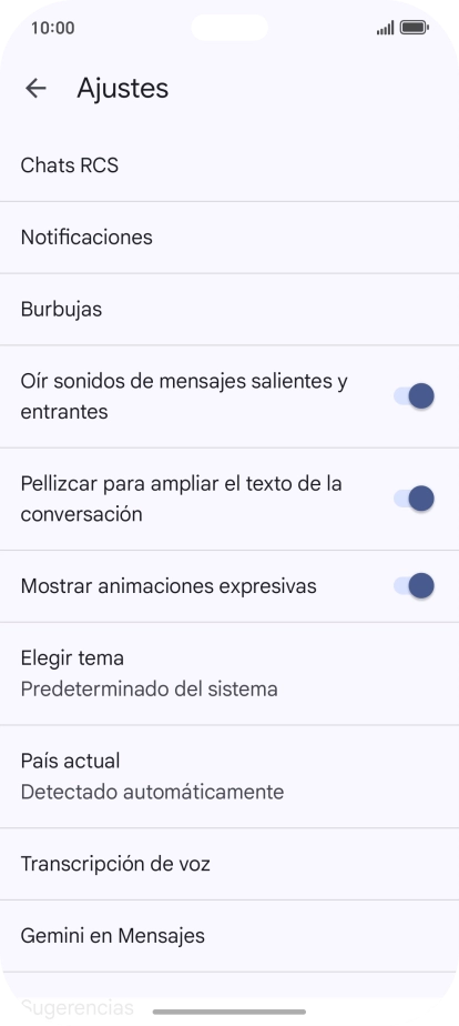Pulsa Gemini en Mensajes. Pulsa Gemini en Mensajes.