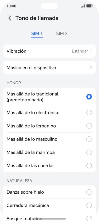 Pulsa los timbres de llamada deseados para escucharlos.