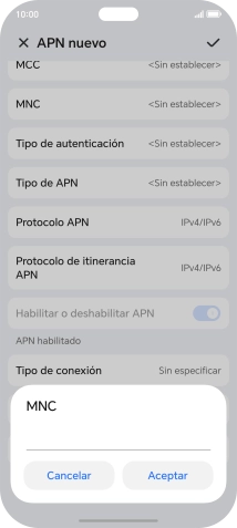 Introduce 01 y pulsa Aceptar.