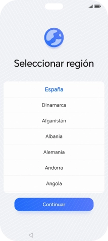 Pulsa el país o el área deseados.