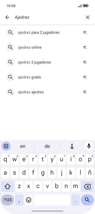 Introduce el nombre del tema o de la app y pulsa el icono de búsqueda. Introduce el nombre del tema o de la app y pulsa el icono de búsqueda.