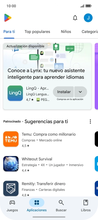 Pulsa el icono de perfil.