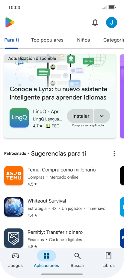 Pulsa el icono de perfil.