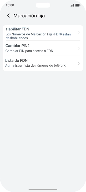 Pulsa Habilitar FDN. Pulsa Habilitar FDN.