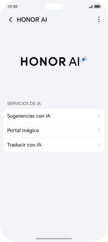 En la pantalla aparecen ahora más ejemplos de cómo puedes utilizar HONOR AI. En la pantalla aparecen ahora más ejemplos de cómo puedes utilizar HONOR AI.