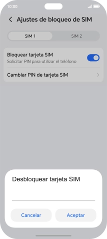 Introduce tu código PIN y pulsa Aceptar.