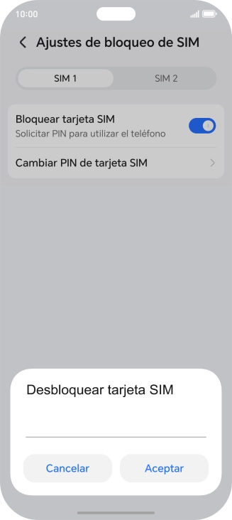 Introduce tu código PIN y pulsa Aceptar.