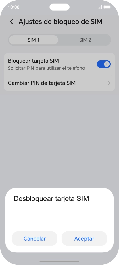 Introduce tu código PIN y pulsa Aceptar.