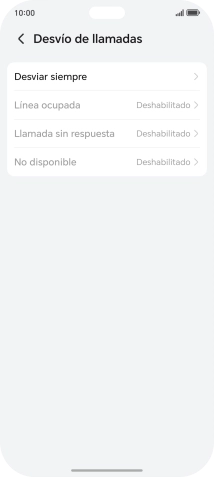Pulsa el tipo de desvío deseado.