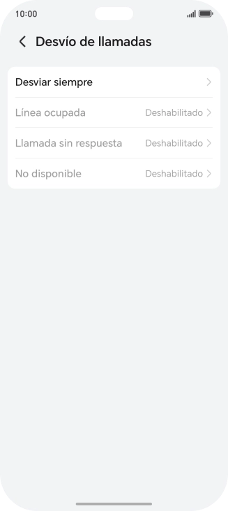 Pulsa el tipo de desvío deseado.