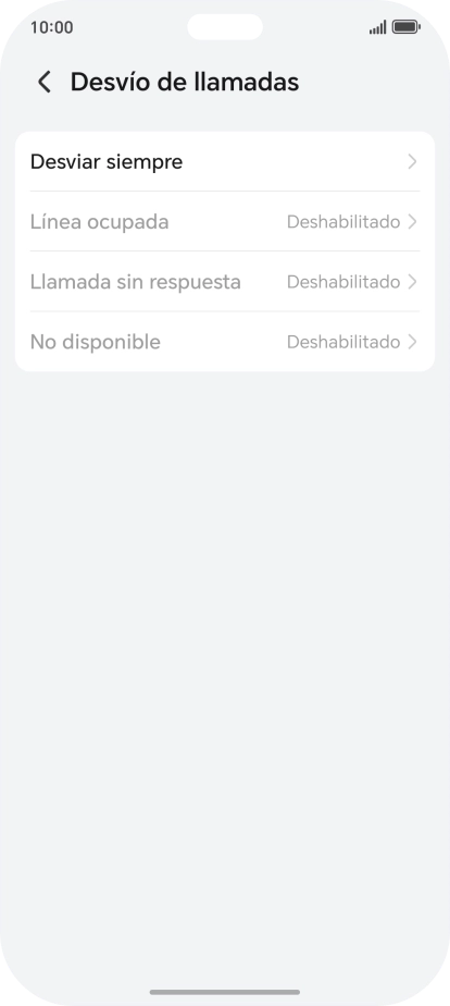 Pulsa el tipo de desvío deseado.