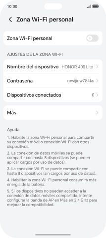 Pulsa Nombre del dispositivo e introduce el nombre deseado de la conexión wifi