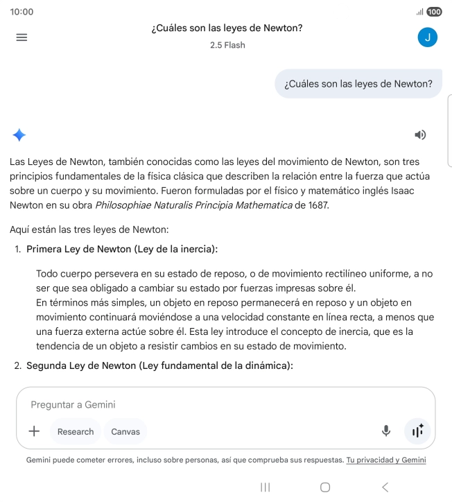La transcripción de la conversación con Gemini Live aparece ahora en la pantalla.