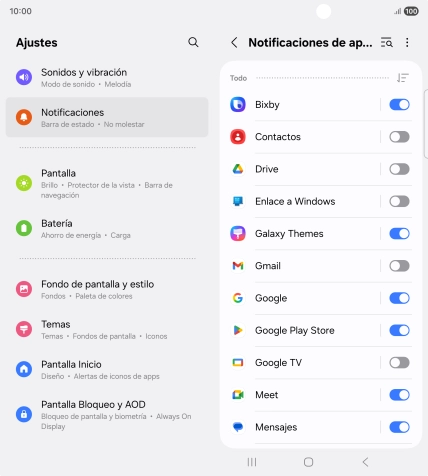 Pulsa la lista desplegable.