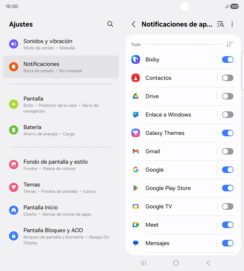 Pulsa la lista desplegable.