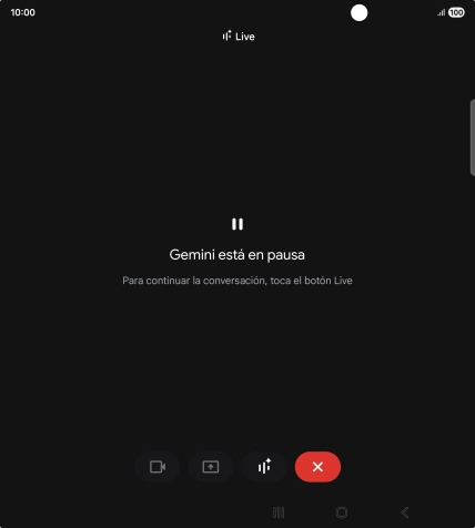 Para retomar la conversación, pulsa el icono de retomar conversación.