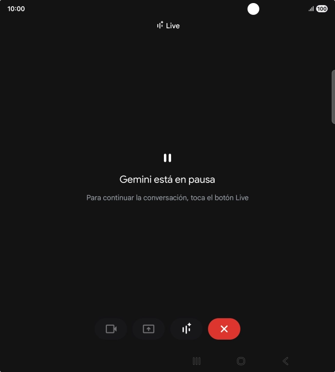Para retomar la conversación, pulsa el icono de retomar conversación.