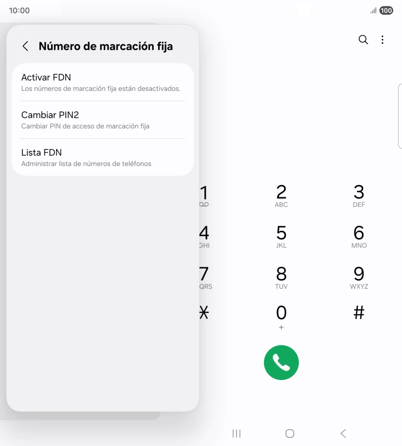 Pulsa Activar FDN.