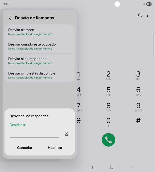 Introduce +34600132000 y pulsa Habilitar.