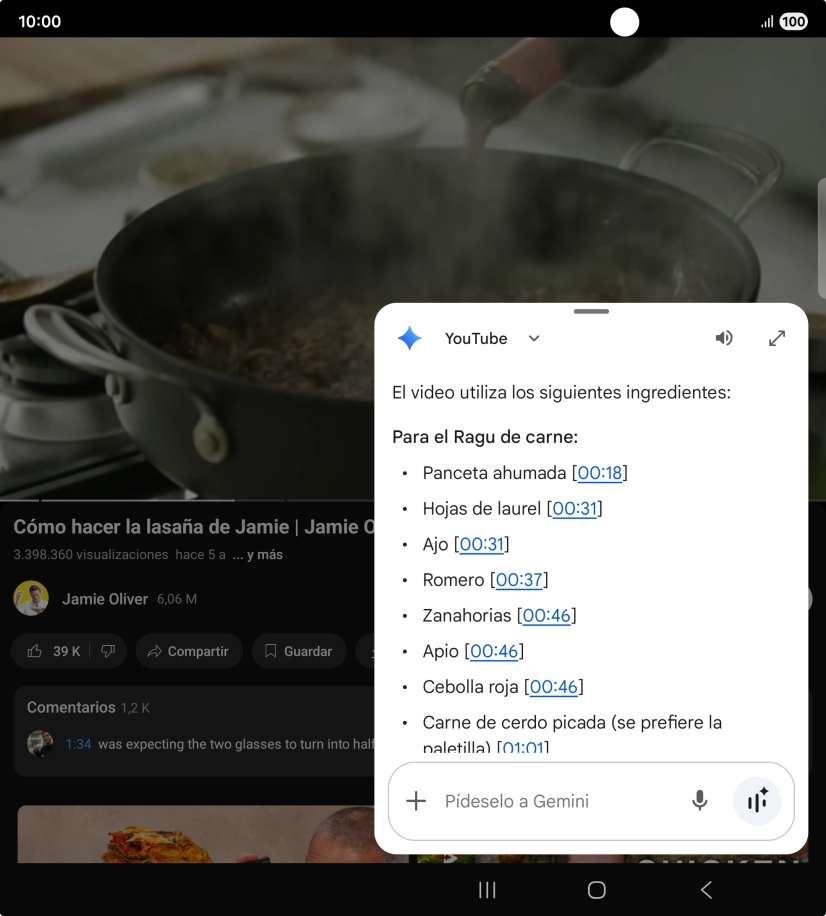 La respuesta de Gemini a tu pregunta se visualiza ahora en la pantalla.
