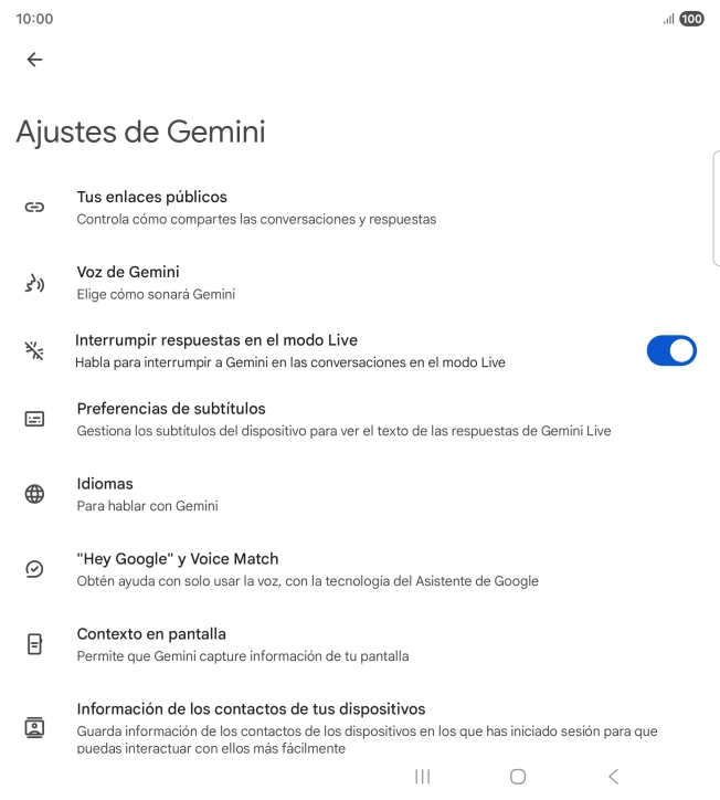 Sigue las indicaciones de la pantalla para seleccionar los ajustes deseados.
