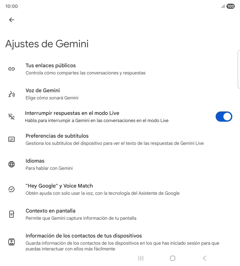 Sigue las indicaciones de la pantalla para seleccionar los ajustes deseados.