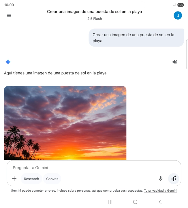 También puedes pedir a Gemini que genere una fotografía partiendo de tu descripción.