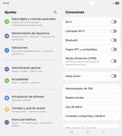 Pulsa Administración general.